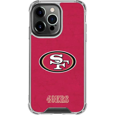 NFL San Francisco 49ers Distressed iPhone 16 Pro Clear Case